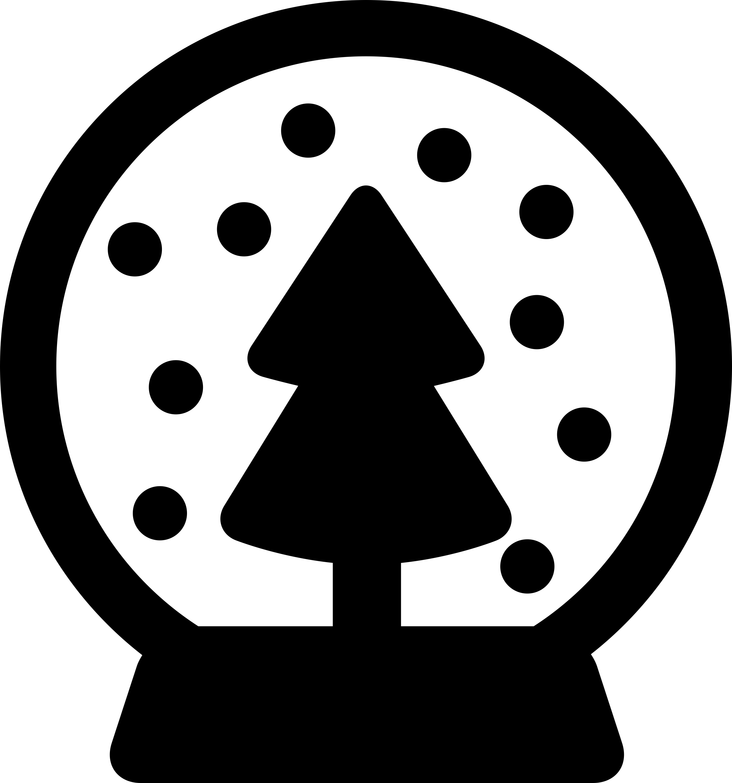Crystal Ball With A Tree And Snow Stencil Svg Design File Free Vectors